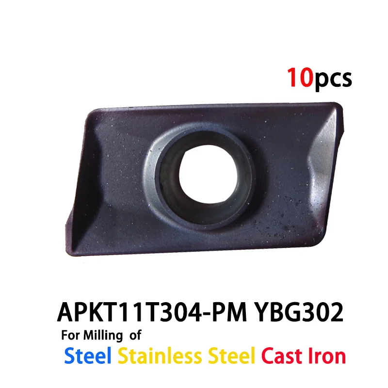 

10 шт. APKT11T304-PM YBG302 APKT 11T304-PM APKT11T304 ZCC фрезерный инструмент твердосплавный вкладыш