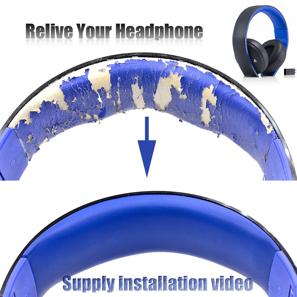 Earpads Cushion Headband Pads Cover for Sony PlayStation Gold Wireless CECHYA-0083 Stereo 7.1 Headphone for SONY PS3 PS4 7.1