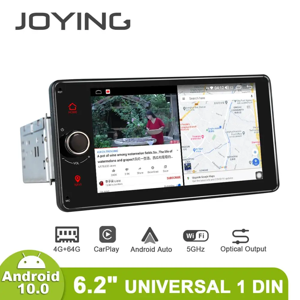 US $273.35 Android 100 Car Radio 62 inch GPS Navigation 4GB RAM64GB ROM head unit stereo universal autoradio video player support 4GBT