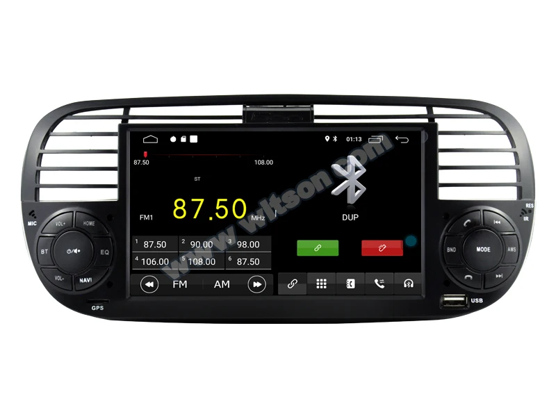 WITSON, Android 9,1, Автомагнитола для FIAT 500, черный цвет, 2 Гб ram, 16 Гб FLASH, gps, Авто Стерео навигация+ DAB+ OBD+ TPMS+ DVR+ wifi