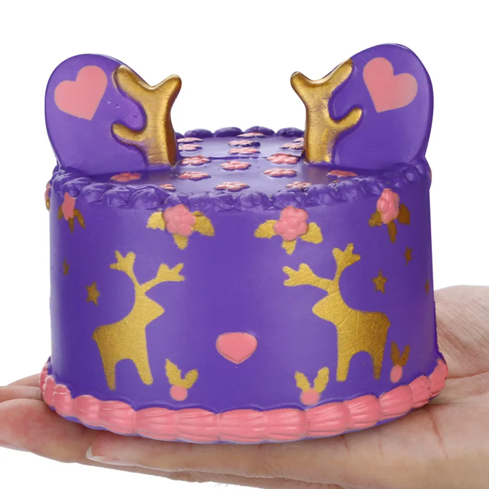 Squishies олень торт супер медленно поднимающиеся фрукты Ароматические сжимают