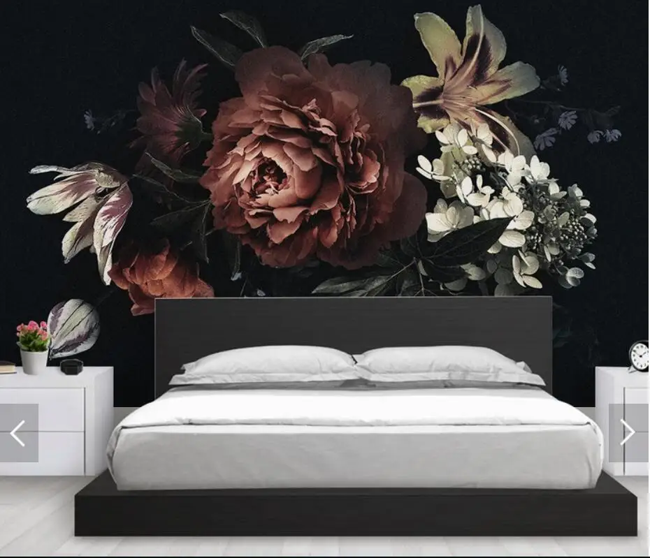 Винтаж цветы пионы на стены Бумага s для стен 3 D настенной 3d настенные фрески