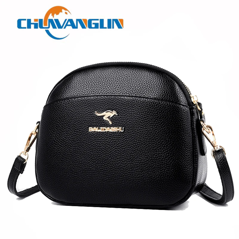 Chuwanglin Casual Leather Shoulder Bags for Women Messenger bag Designer Fashion Solid Color