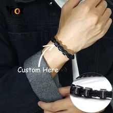 Vnox Men's Free Personalize Names Beads Charm Bracelets Multi-Layered Braided Leather Rope Custom Family Love Gifts Vnox Men's Free Personalize Names Beads Charm Bracelets Multi-Layered Braided Leather Rope Custom Family Love Gifts