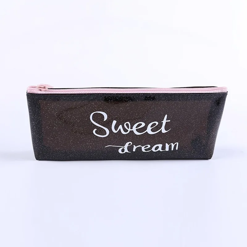 1pcs Transparent Pencil Cases for Girls Cute PVC Pen Bag School Supplies Stationery Pouch Kawaii Pencil Box Escolar - Цвет: 01
