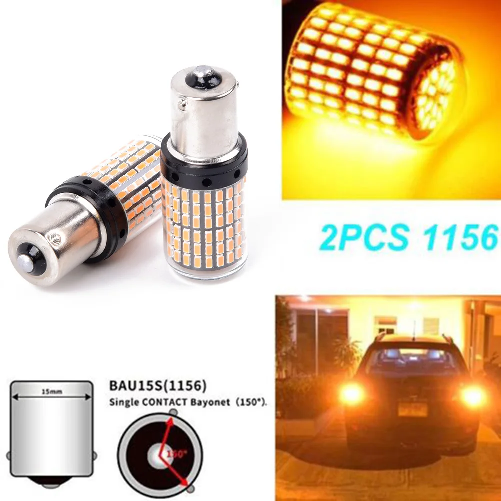 12V 1156 144SMD BAU15S PY21W Автомобильный светодиодный указатели поворота Canbus лампы части