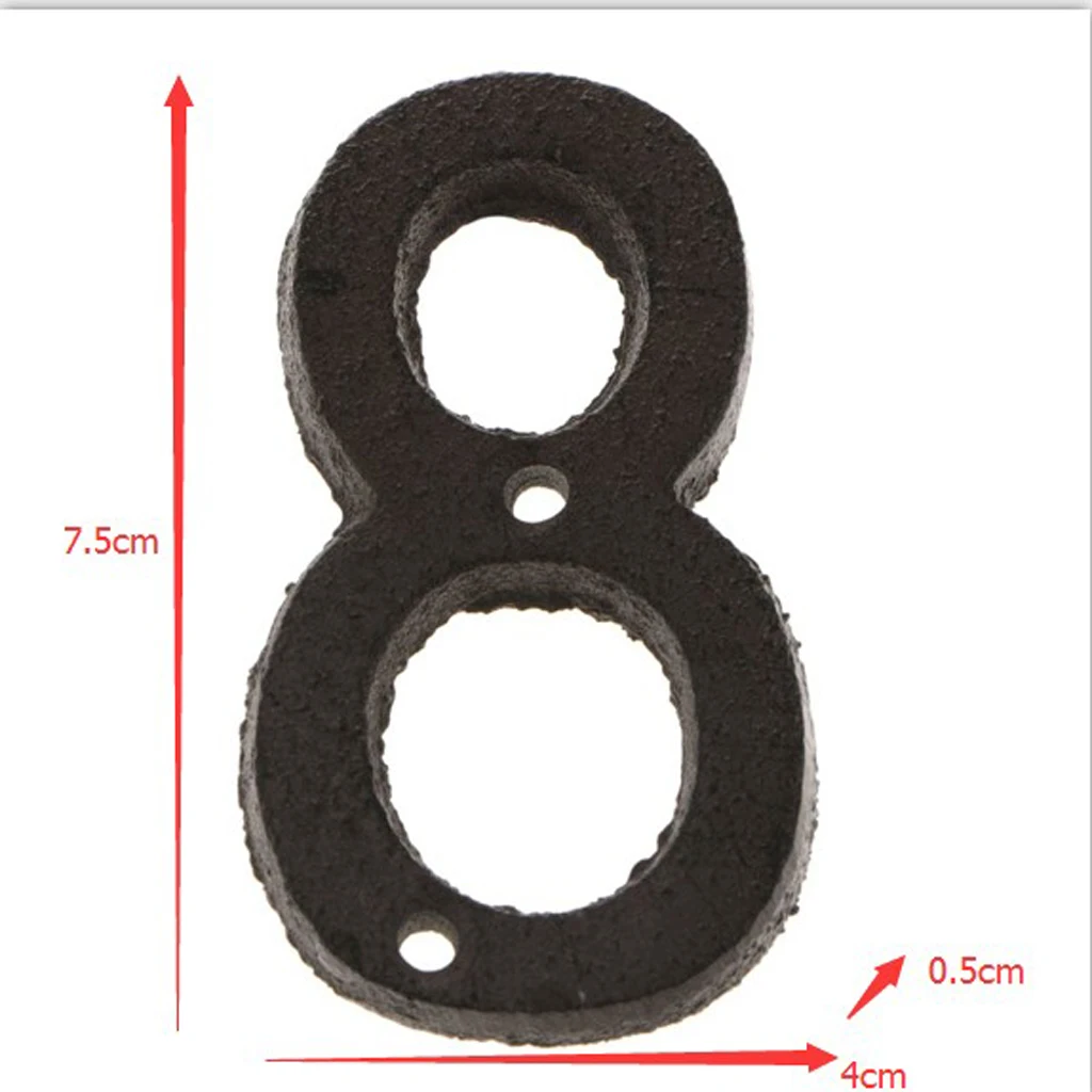 Wrought Iron Black Antique House Office Door Numbers Sign Plaque Craft 8