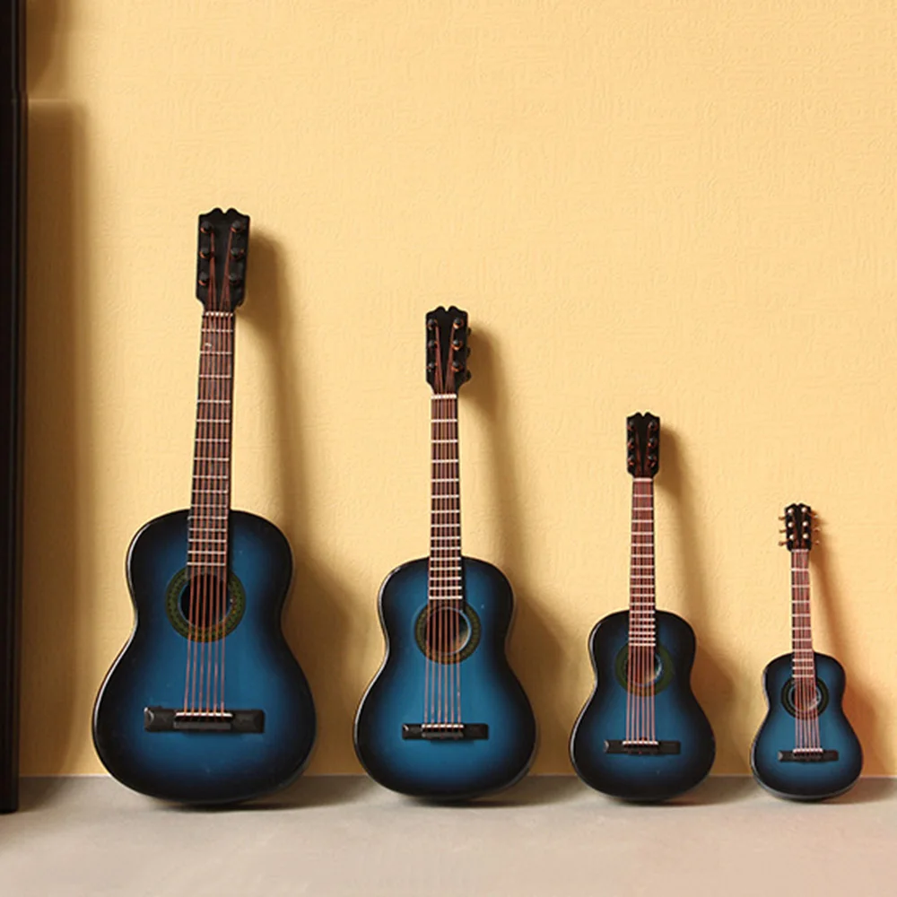 Miniatur Gitarre in blau - Mini Musikinstrument als Dekoration