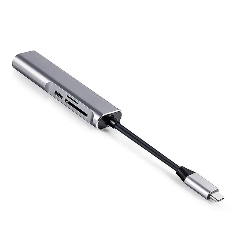 5-в-1 Тип C концентратор Многофункциональный USB-C для USB3.0+ HDMI+ TF слот для карт+ PD Мощность Порты и разъёмы конвертер адаптер для ноутбука MacBook аксессуар