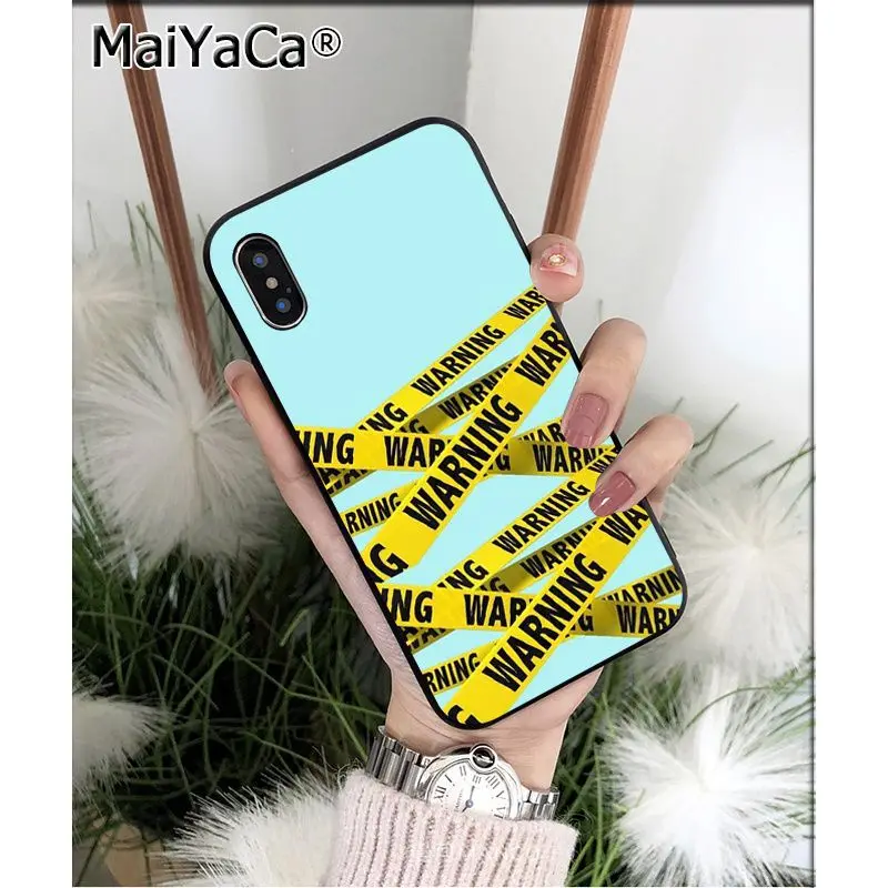 MaiYaCa желтый предупреждающий ТПУ силиконовый чехол для телефона, чехол для Apple iphone 11 pro 8 7 66S Plus X XS MAX 5S SE XR - Цвет: A4