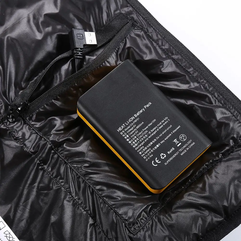 Зимний теплый нагревательный костюм жилет USB безопасность Интеллектуальная нагревательная одежда Графен углеродное волокно нагревательный жилет Топ унисекс