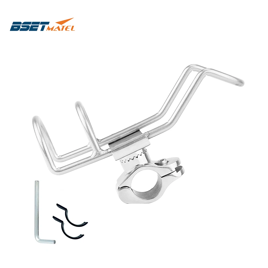 

Marine Grade Stainless Steel 316 fishing rod rack holder pole bracket support clamp on rail mount 26 or 32mm boat Accessories