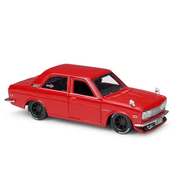 

1:24 Nissan 1971 Datsun 510 Alloy Diecast Assembled Model Cars Simulation Miniature Cars Metal Maisto Mini Car Collection Toys