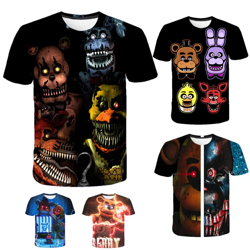 От 4 до 14 лет Fnaf 3D футболка 2020 новая одежда для мальчиков и девочек детская летняя