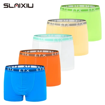

5 Piece/lot Kids Boys Underwear 2-16Y Soft Cotton Comfortable Pure Color Children's Boy Boxer Shorts Panties Teenage Underwear