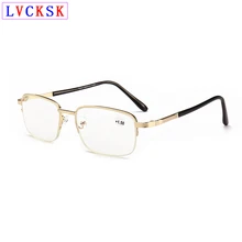 Синий светильник, блокирующие очки для чтения, лупа, для мужчин, ультра светильник, металлический полуобод, дальнозоркость, очки для защиты от усталости, N5