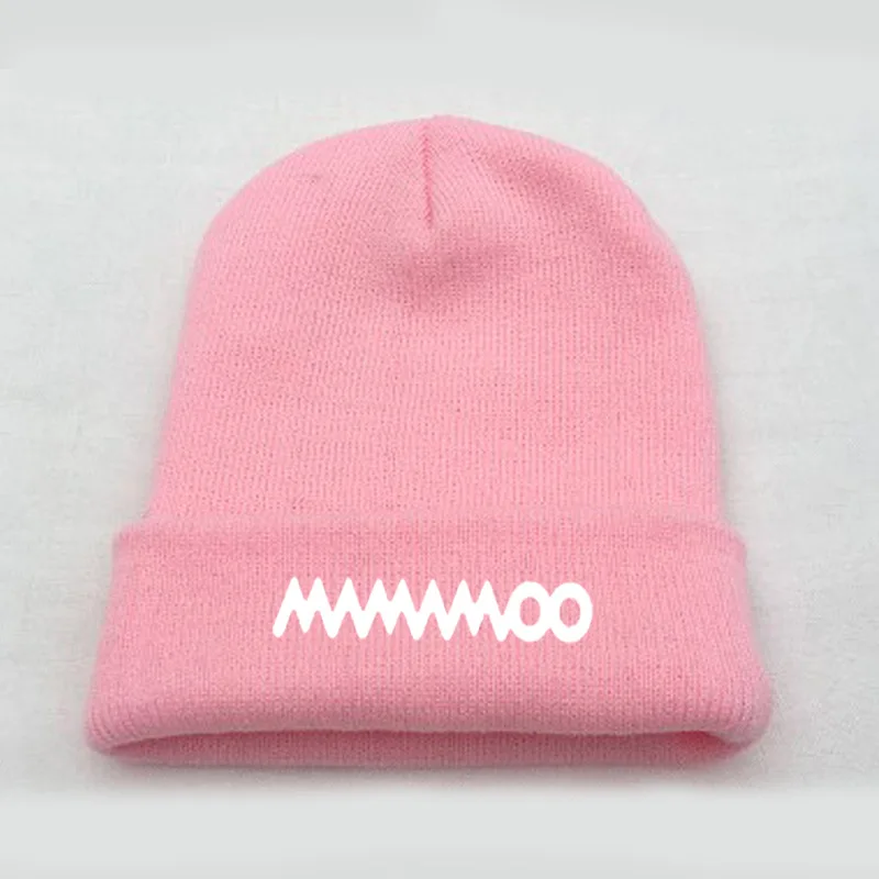 Kpop MAMAMOO логотип Skullies Beanies Зима Осень теплая шерстяная шапка трикотажная шапка для мужчин и женщин MAMAMOO вентиляторы подарки, Прямая поставка