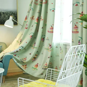 

New Cartoon Printing Curtain Curtain Single-sided Light Printing Process Shade Curtains for Living Room Bedroom