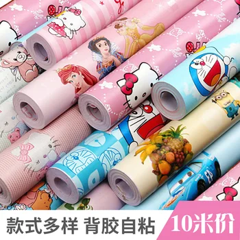 

Cartoon Self-Adhesive Waterproof Whole Piece Bedroom KT Cat Anime Wallpaper Cute GIRL'S Warm CHILDREN'S Room 10 M