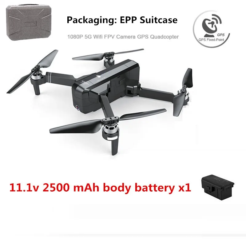 F11 gps Дрон с камерой HD 1080P 5G WiFi FPV Профессиональный бесщеточный Квадрокоптер Flight 25minut складной вертолет Дрон - Цвет: Black 1080P 1Battery