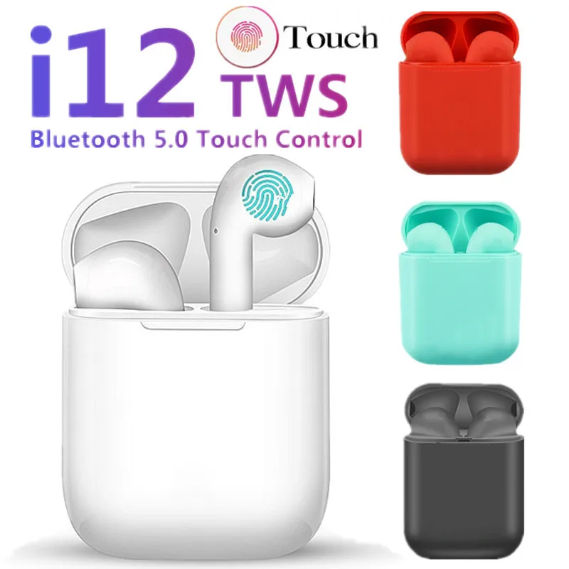 Дешево Новые i12 TWS мини беспроводные наушники Bluetooth наушники 5,0 бас наушники сенсорное управление наушники гарнитуры PK i9s i10 i11 i30 tws