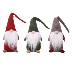 Ensemble de 3 pièces de décorations de noël, pendentifs d'arbre, poupées sans visage pour personnes âgées, 2022 