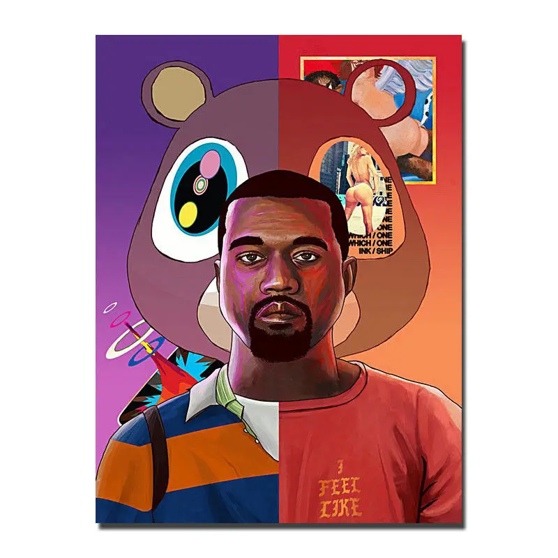 Kanye West в жокейском стиле Сапоги &quotхип-хоп&quot Super Star SingerSilk тканевый плакат Арт