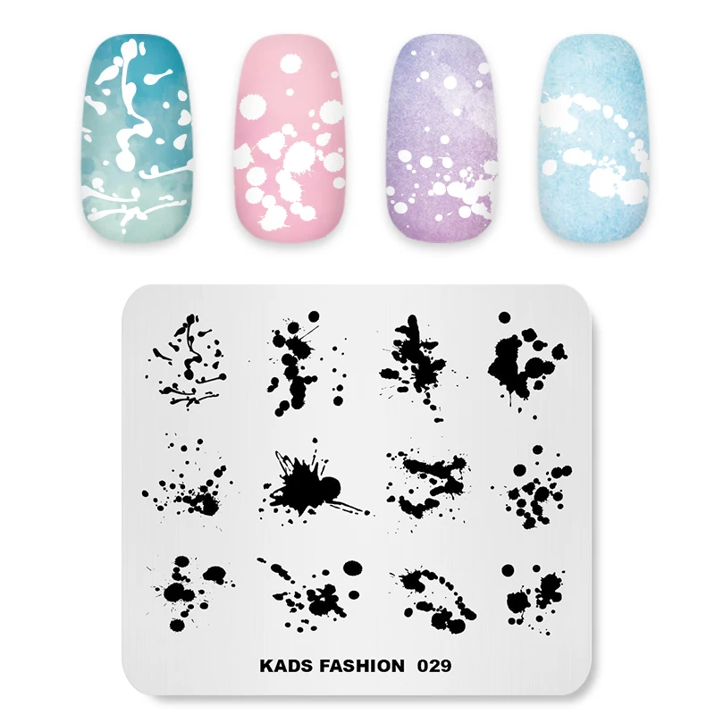KADS Nail Templates Fashion 029 Splash-ink Painting Design Image Template Nail Stamp Templates Plate Stamping Nail Art Stencils 3