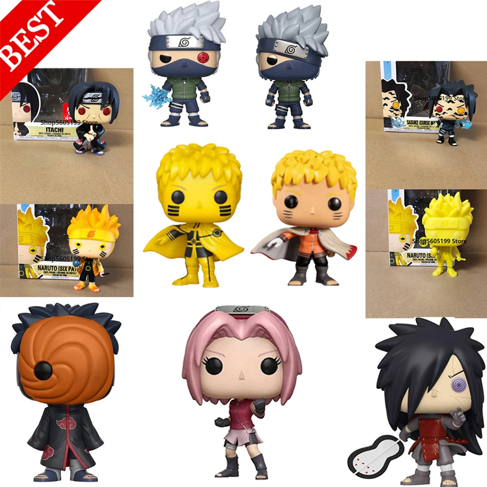 POP NARUTO HOKAGE Sasuke KURAMA ITACHI Tobi SAKURA JIRAIYA TSUNADE KAKASHI KAGUYA with box Action Figure Model Toy for chlidren