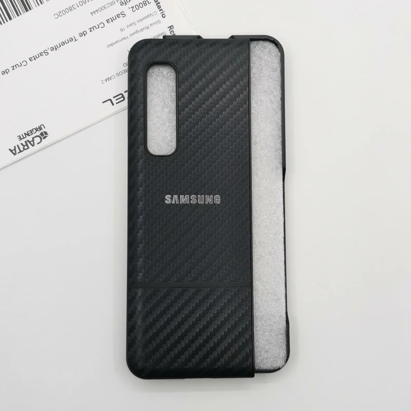 Luxury Phone Case For Samsung Galaxy Z Fold1 Case Ultrathin Full Protection Carbon Fiber Flip Cover For Galaxy Z Fold 1 5G shell samsung cute phone cover