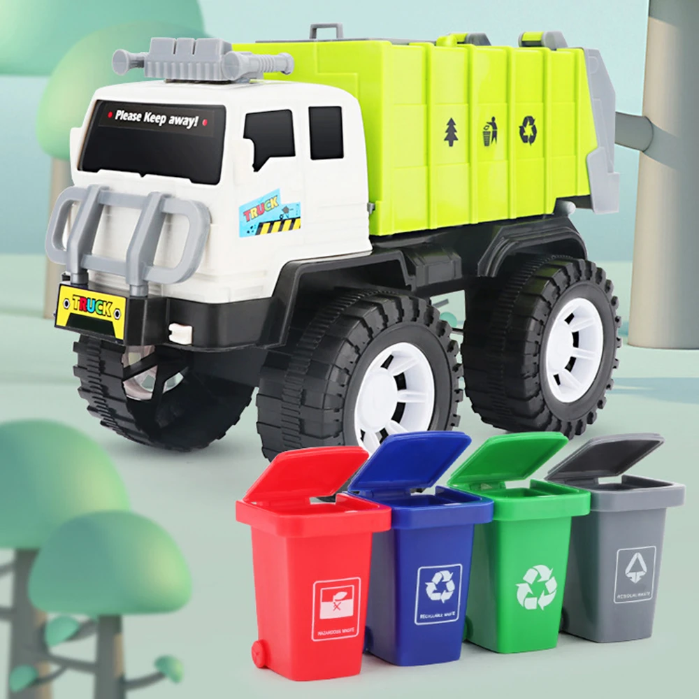 garbage truck toy with bins