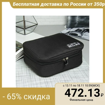 

Travel cosmetic bag, zippered compartment, black