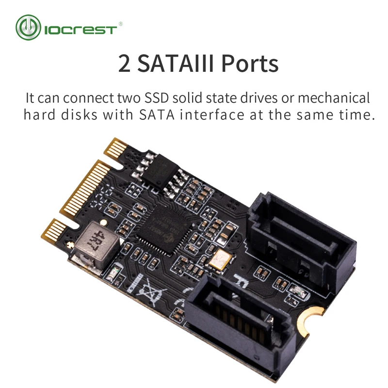 IOCREST 2 порта SATA III 6 ГБ/сек. M.2 22x42 M ключ и B Ключ контроллер адаптер