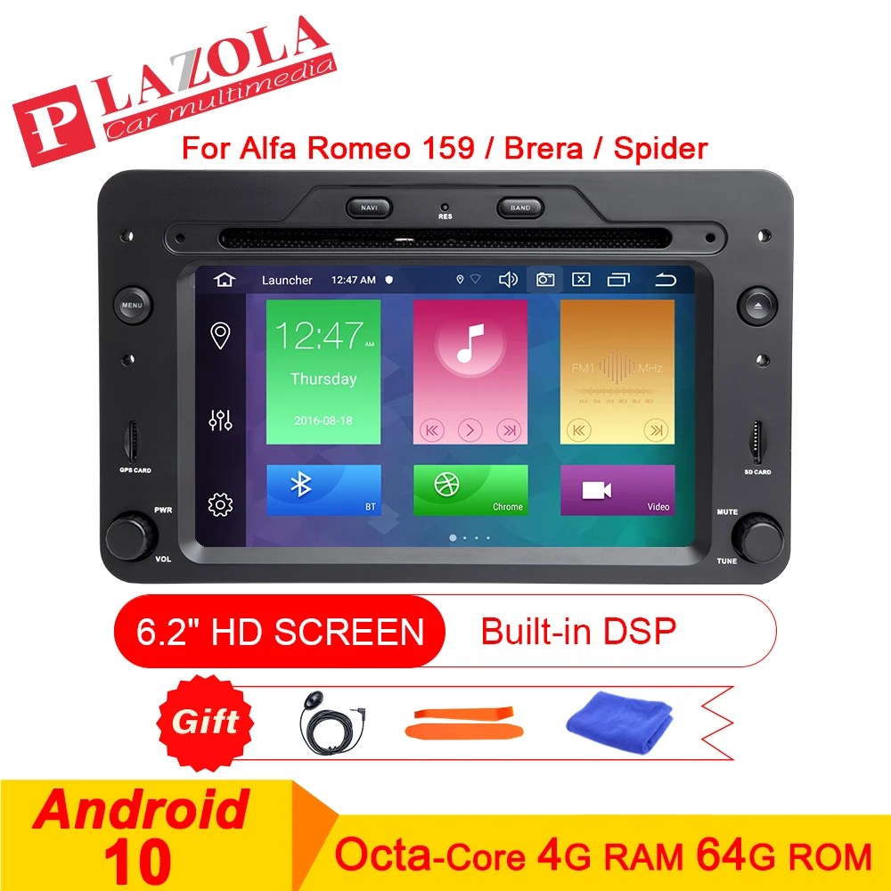 Автомагнитола 1din 6 2 дюйма Android 10 стерео GPS-плеер для Alfa Romeo 159 939 автомобиль Brera Spider