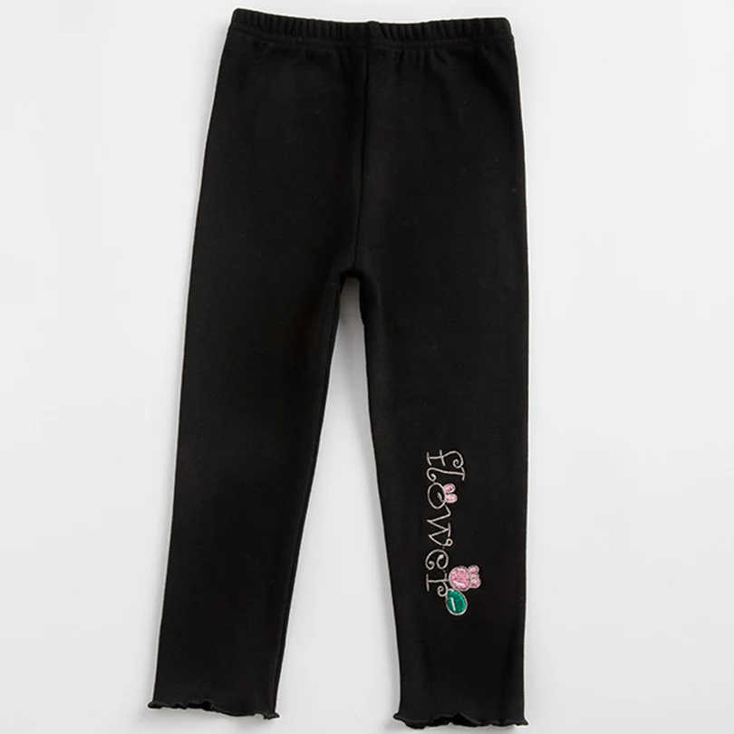 8 цветов; эластичные леггинсы для девочек; обтягивающие хлопковые брюки с вышитыми буквами на весну-осень; одежда для малышей; брюки с оборками - Цвет: C