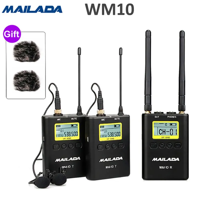 WM10 Mailada Профессиональный UHF беспроводной микрофон системы мини нагрудные гарнитуры микрофон приемник передатчик для обучения лекции речи - Цвет: WM10