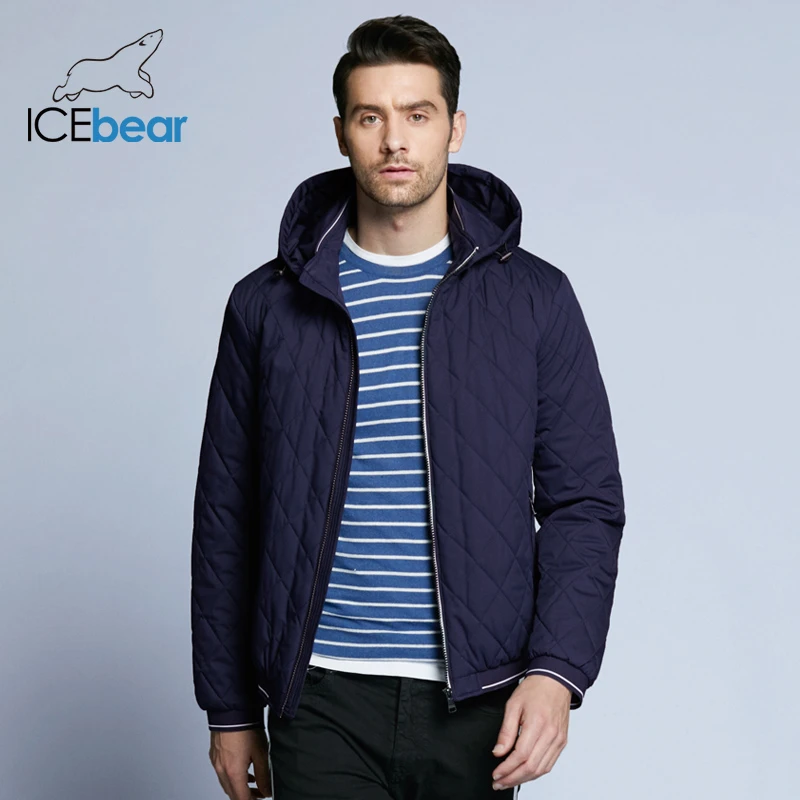 Vente ICEbear 2019 nouveau automne hommes coton classique matelassé conception manteaux chapeau détachable mode homme veste BMWC18032D