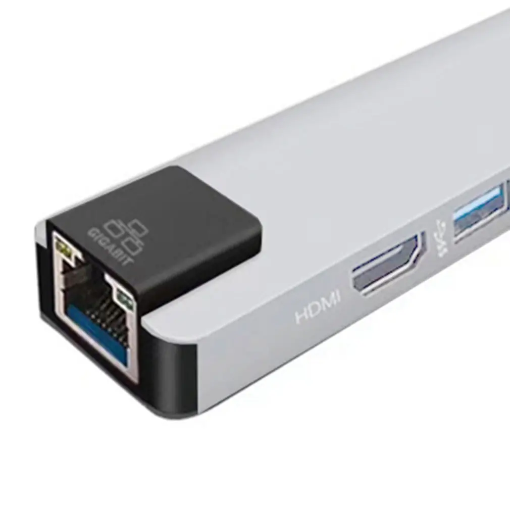 USB C к HDMI 4K+ RJ45 Gigabit Ethernet+ USB 3,1 type C концентратор адаптер Rj45 Lan