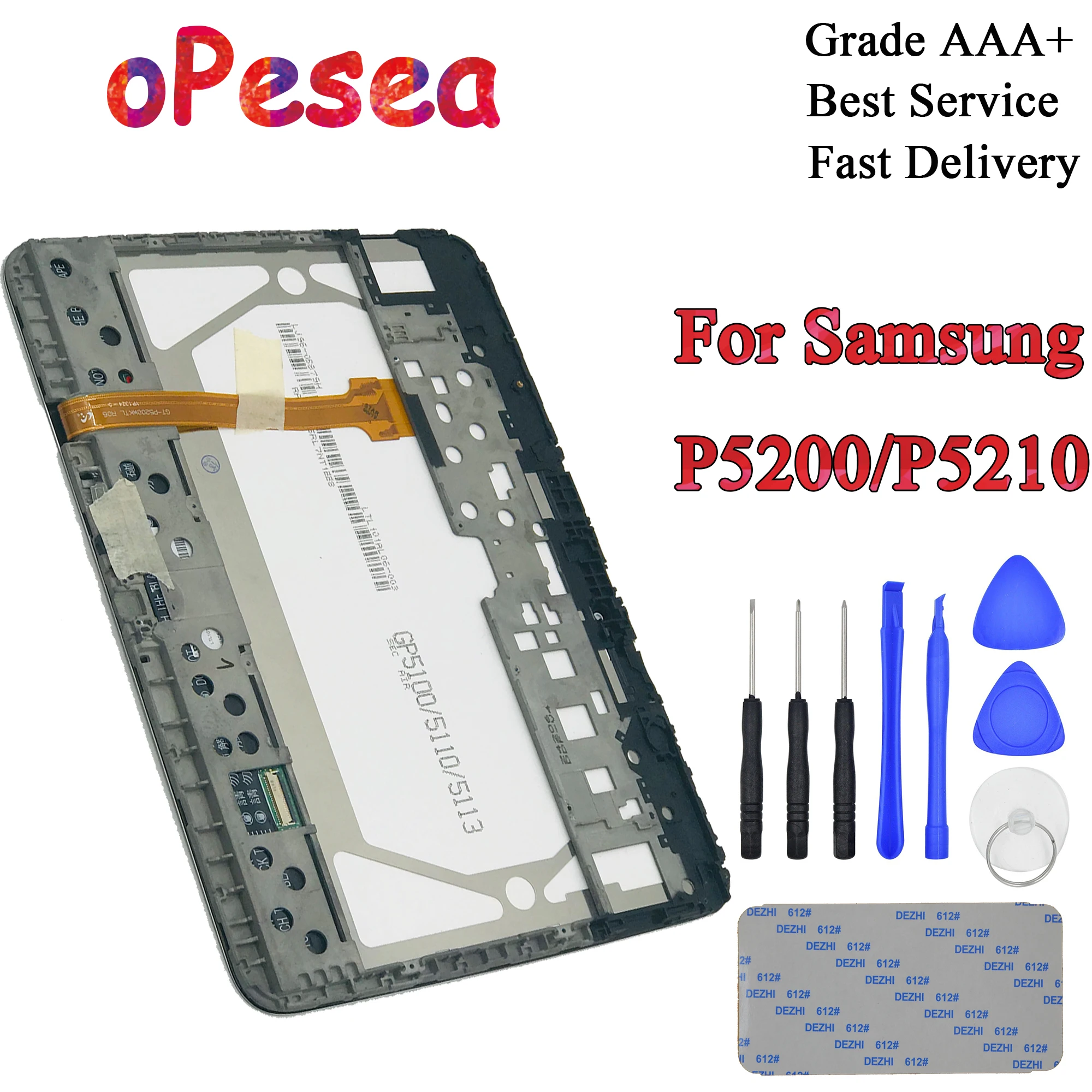 OPesea для Samsung Galaxy Tab 3 GT-P5200 P5210 P5200 планшетный ПК с сенсорным экраном дигитайзер ЖК-дисплей панель в сборе с рамкой