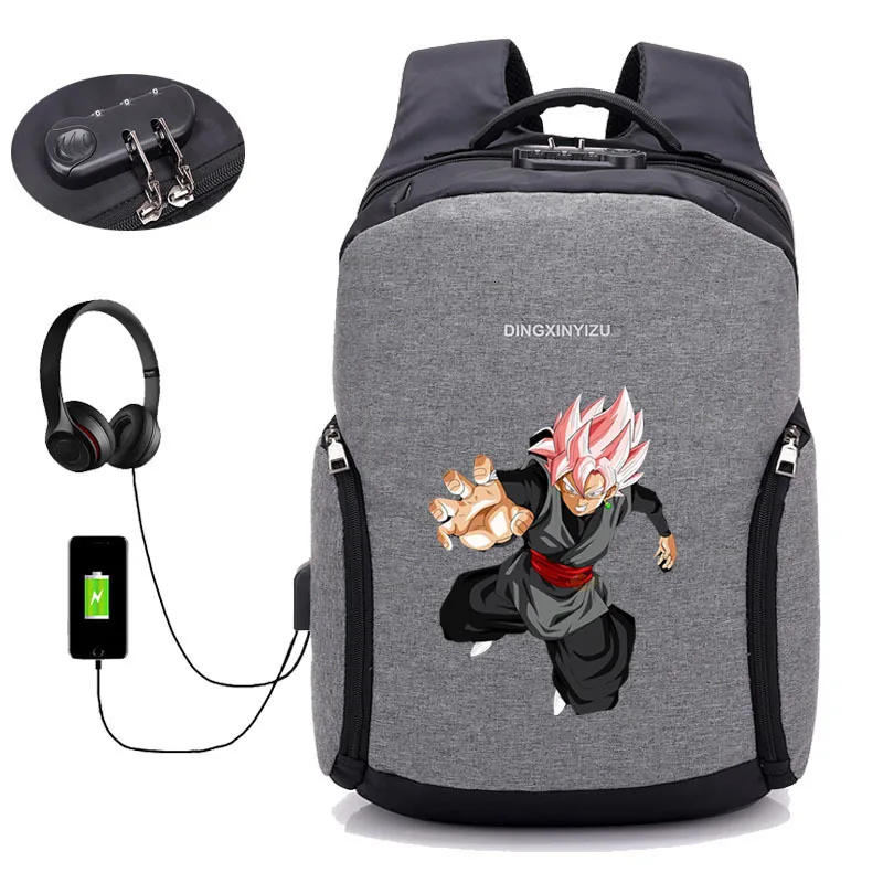 26 USB зарядка противоугонные рюкзаки Япония аниме Dragon Ball Z рюкзак студенческий рюкзак для книг подростковый мужской рюкзак для путешествий посылка - Цвет: 26