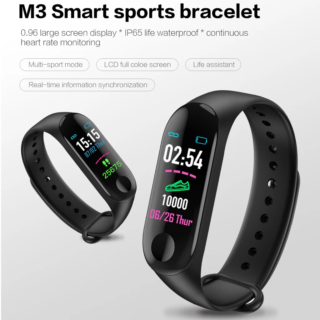 

M3 Smart Band Wristband Health Heart rate/Blood/Pressure/Heart Rate Monitor/Pedometer Sports Bracelet for Men Women Smart Band