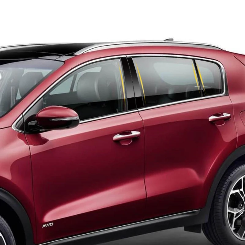 6 шт. автомобильный Стайлинг для Kia Sportage QL SL 2010-Н. В. Наклейки на окна автомобиля Наклейка на среднюю колонну s ПВХ внешние аксессуары