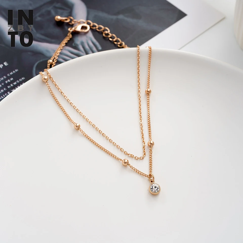 Into Bohemian Double Layer Crystal Chain Butterfly Anklets For Women Rose Gold Color On The Leg Foot Jewelry Summer | Украшения и