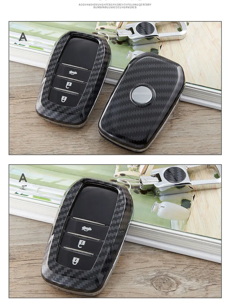 УГЛЕРОДНЫЙ ABS чехол для ключей пластиковая пилочка для ногтей Avalon Rav4 Land Cruiser автомобильный корпус дистанционного ключа протектор 3 кнопки силиконовый брелок
