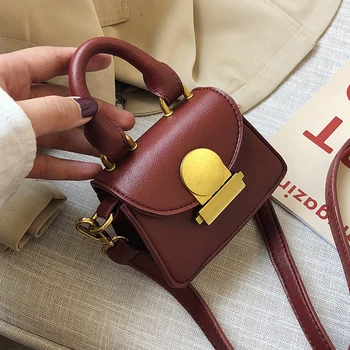 

Elegant Female Mini Tote bag 2020 Fashion New High Quality Leather Women's Designer Handbag Lock Shoulder Messenger Bag Purses