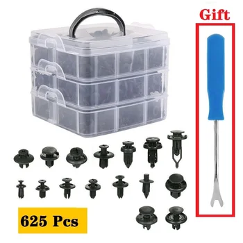 

625 Pcs Fastener Clips Mixed Car Fasteners Door Trim Panel Auto Bumper Rivet Retainer Push Engine Cover Fender with Box