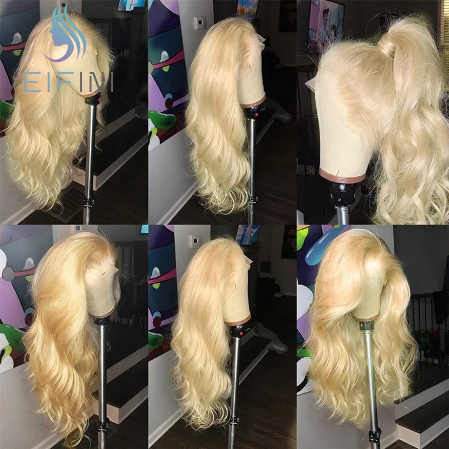 150% плотность 613 блонд кружевные передние парики для черных женщин предварительно сорванные Remy малазийские объемные волнистые человеческие волосы кружевные парики с детскими волосами