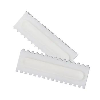 

3PCS Plastic Shapes Cake Decorating Comb Icing Smoother Cake Scraper Pastry Baking Tools