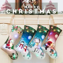 Счастливого Рождества светодиодный висячий подарок конфеты Большие носки украшения для детских игрушек домашнее украшение Navidad подарок на год