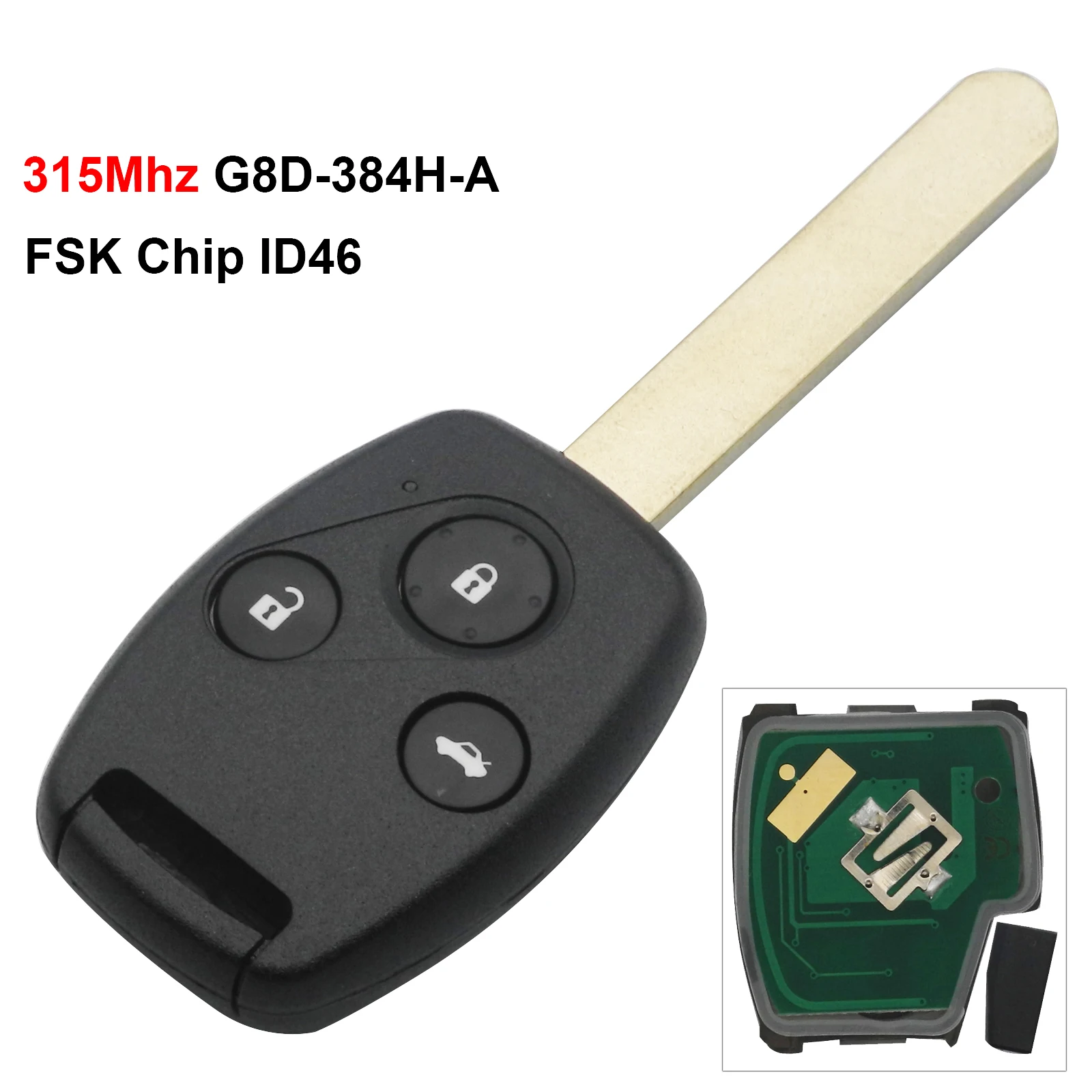 Kutery 10X G8D-382H-A 384H-A дистанционный ключ Подходит для Honda для Accord Element CR-V HR-V City Odyssey, Civic Авто 433/315 МГц - Количество кнопок: 315Mhz